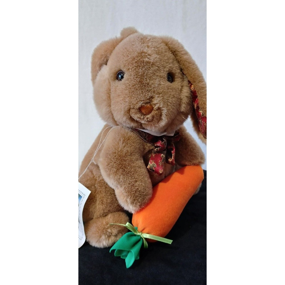 Stuffed Animal Easter Bunny Rabbit Dayton Hudson Light Brown Carrot Satin Bow